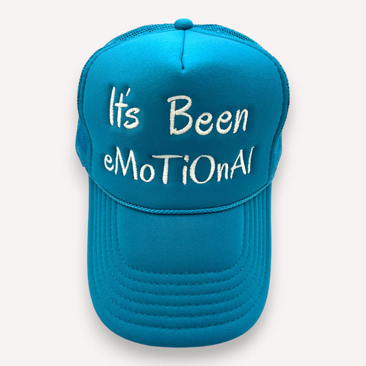 Its Been Emotional Turquoise Trucker Hat