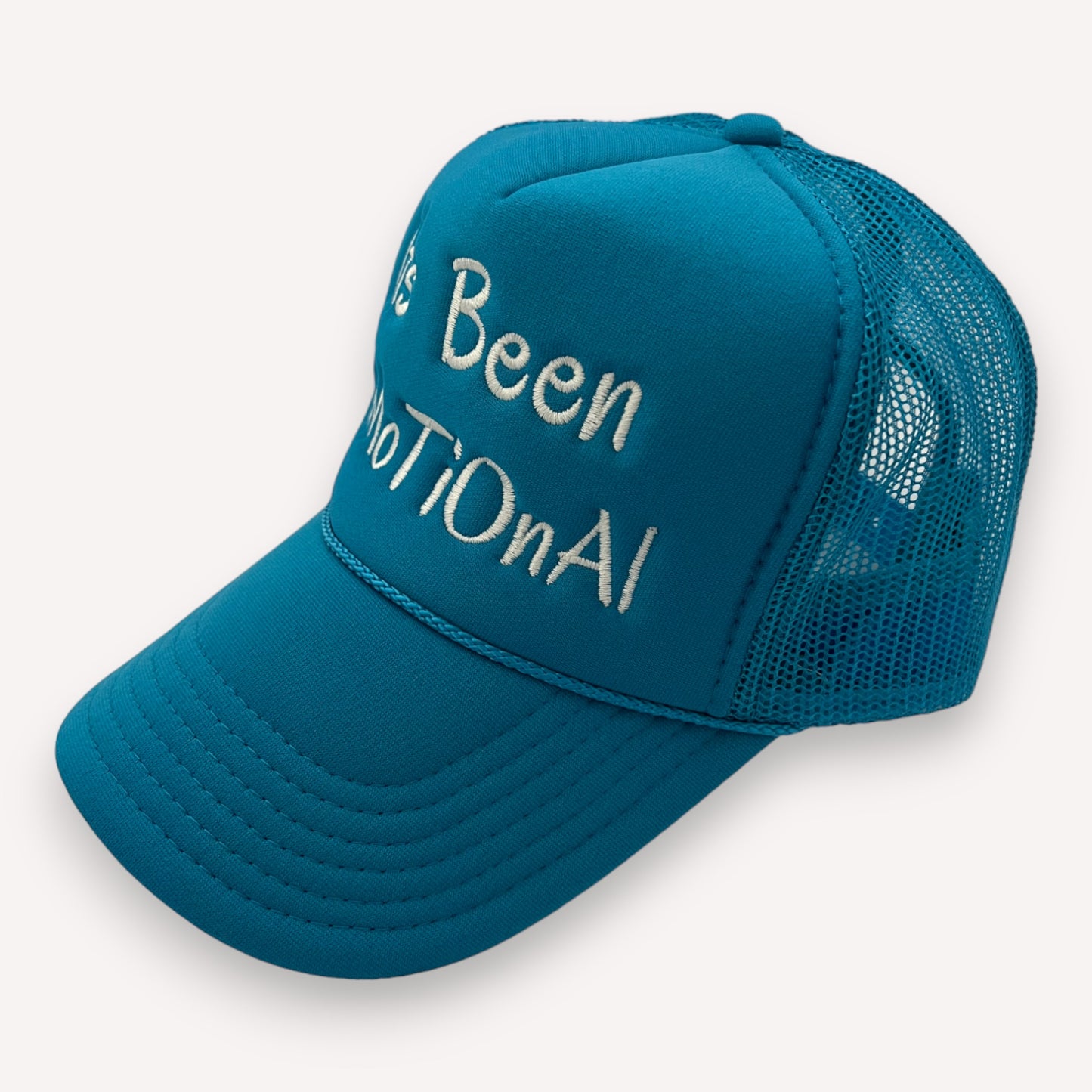 Its Been Emotional Turquoise Trucker Hat