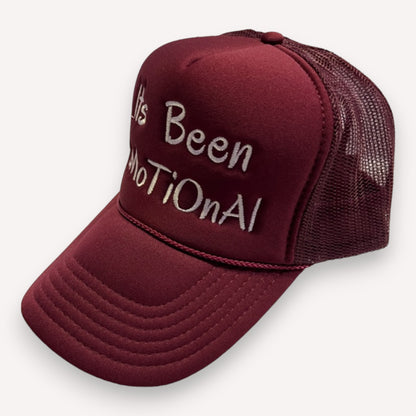 Its Been Emotional Maroon Trucker Hat