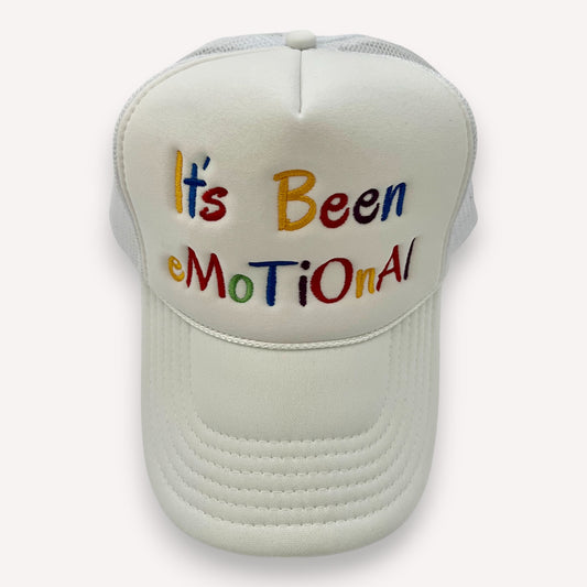 Its Been Emotional White Trucker Hat