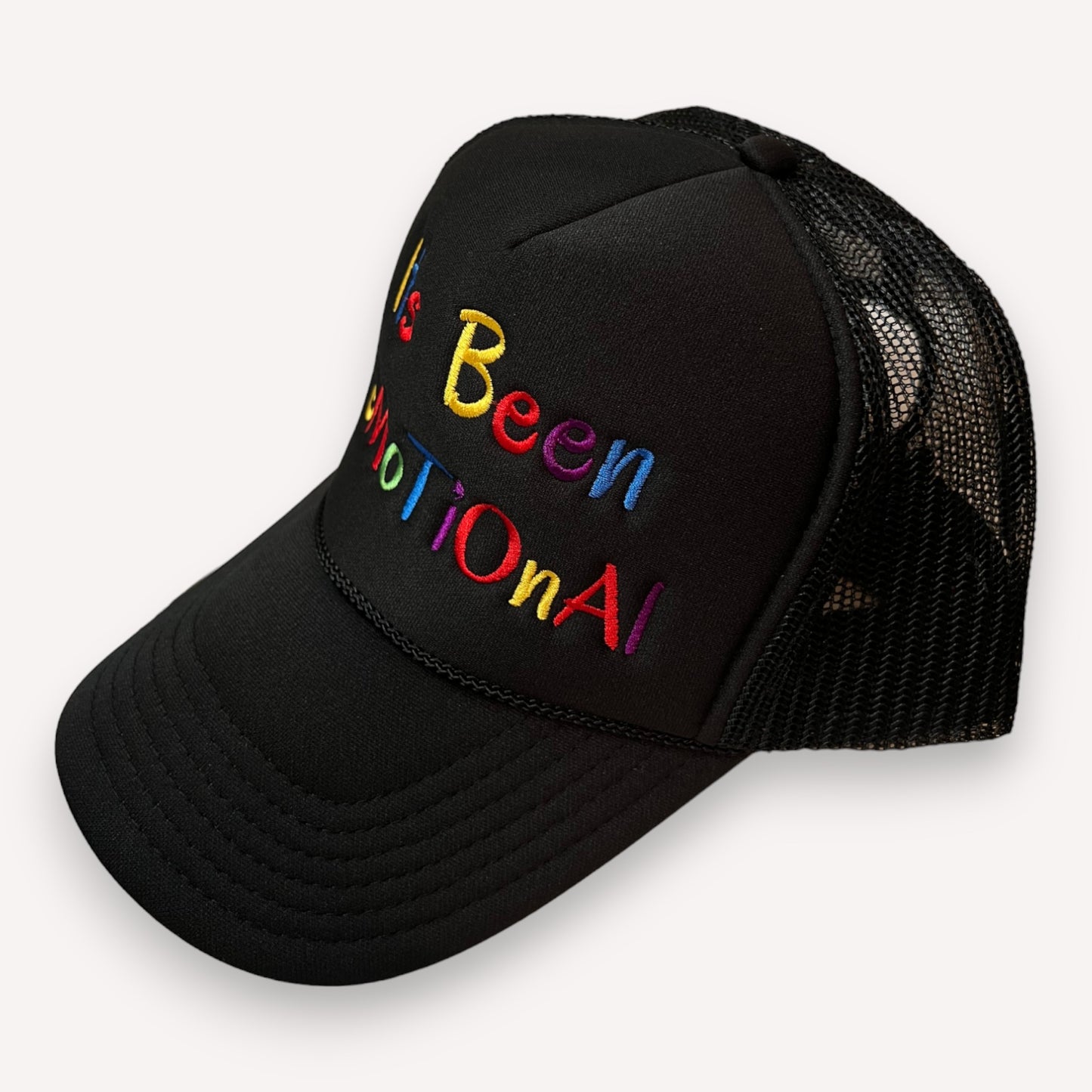 Its Been Emotional Black Trucker Hat